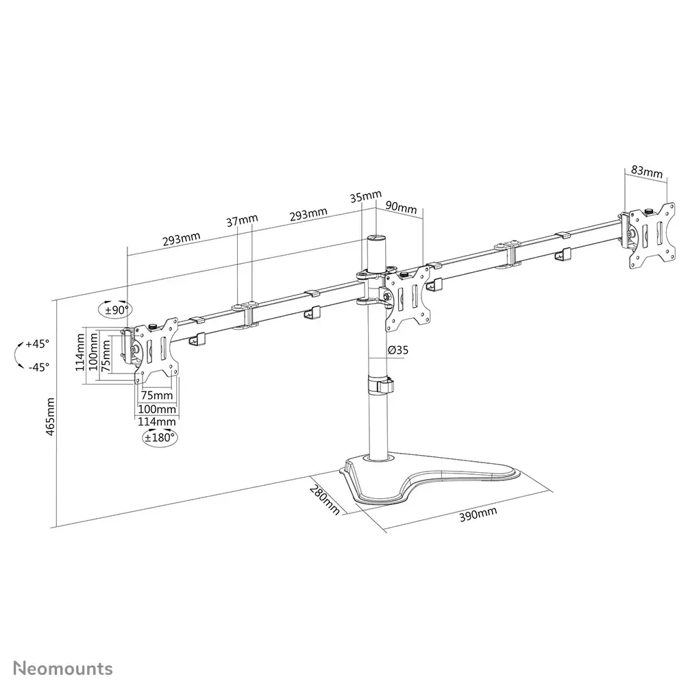 Neomounts monitora galda statīvs FPMA-D550DD3BLACK Photo 14