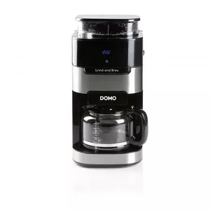 Combi coffee maker Domo DO721K with built-in grinder, manual operation, 12-cup jug, LCD, black/stainless steel