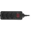 InLine Socket Strip Switzerland 3-Way with Switch 1.5m Black Photo 2