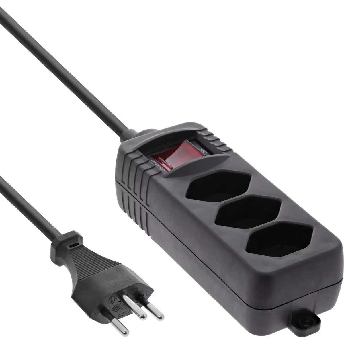 InLine Socket strip SWITZERLAND 3-way with switch Photo 2