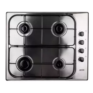 MPM 60-GMI-07 hob Black, Stainless steel Built-in Gas 4 zone(s)