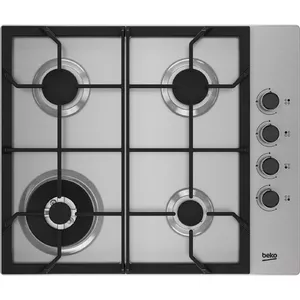 Beko HIBW64125SX hob Stainless steel Built-in 61 cm Gas 4 zone(s)