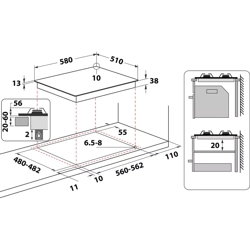 Built-in Gas Hob Whirlpool TGML 650 IX Photo 5