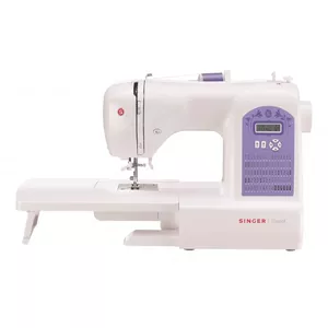 SINGER manual electric sewing machine Starlet 6680 — 80 stitch patterns, free arm, purple/white
