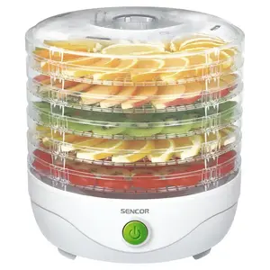 SENCOR food dehydrator SFD 750WH — 240 W, tray diameter 25.5 cm, red/white
