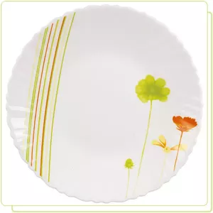 Maestro MR-31062-04 dining plate Dinner plate Round Glass Multicolour, White 1 pc(s)