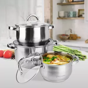 Набор кастрюль Maestro MR-2120-6L — 6 предметов, нержавеющая сталь
