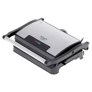 Kontaktgrils Adler AD 3052 taisnstūra tērauds/melns, 1200 W, režģa virsma, aizslēdzama vāka