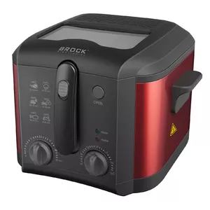 Brock Electronics DF 2501 RD taukvāres katls Viens 2,5 L Atsevišķs 1600 W Dziļš taukvāris Melns