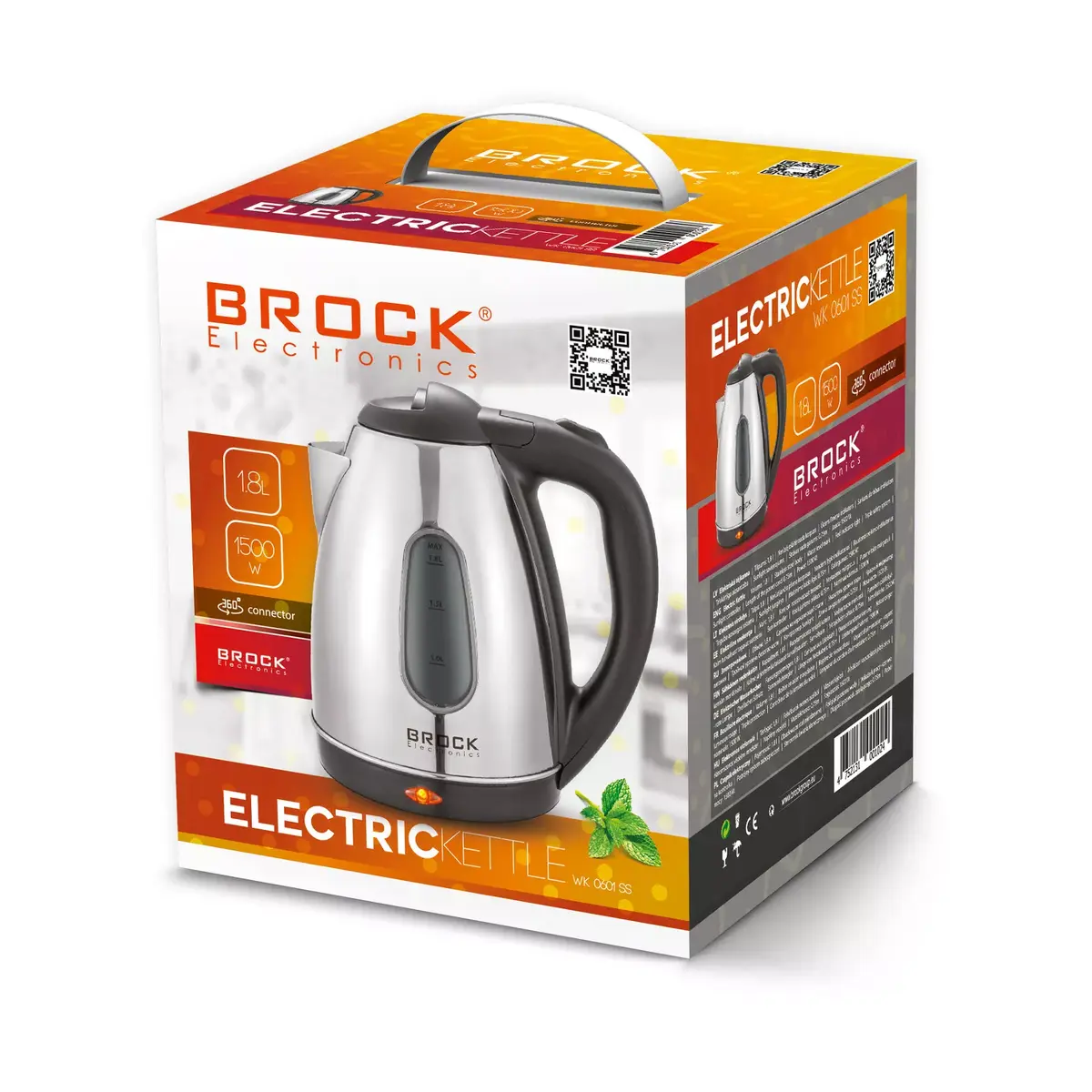 Electric Kettle BROCK WK 0601 SS 1.8 L 1500 W Photo 2