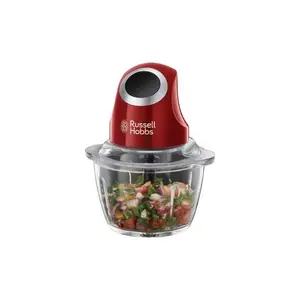 Electric food chopper Russell Hobbs 24660-56 — 1 L glass bowl, 200 W, red