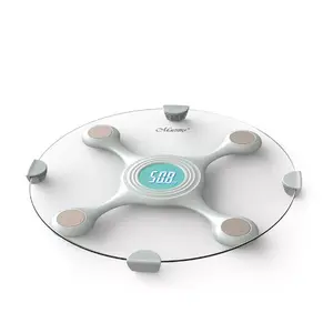 Electronic personal scale Maestro MR1820 — circular transparent, max 150 kg, LCD display, AAA battery