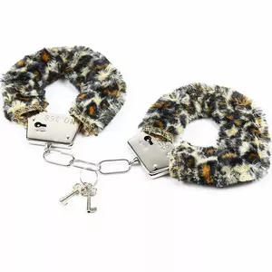 OHMAMA FETISH VELVETEEN FURLINED METAL WRIST CUFFS