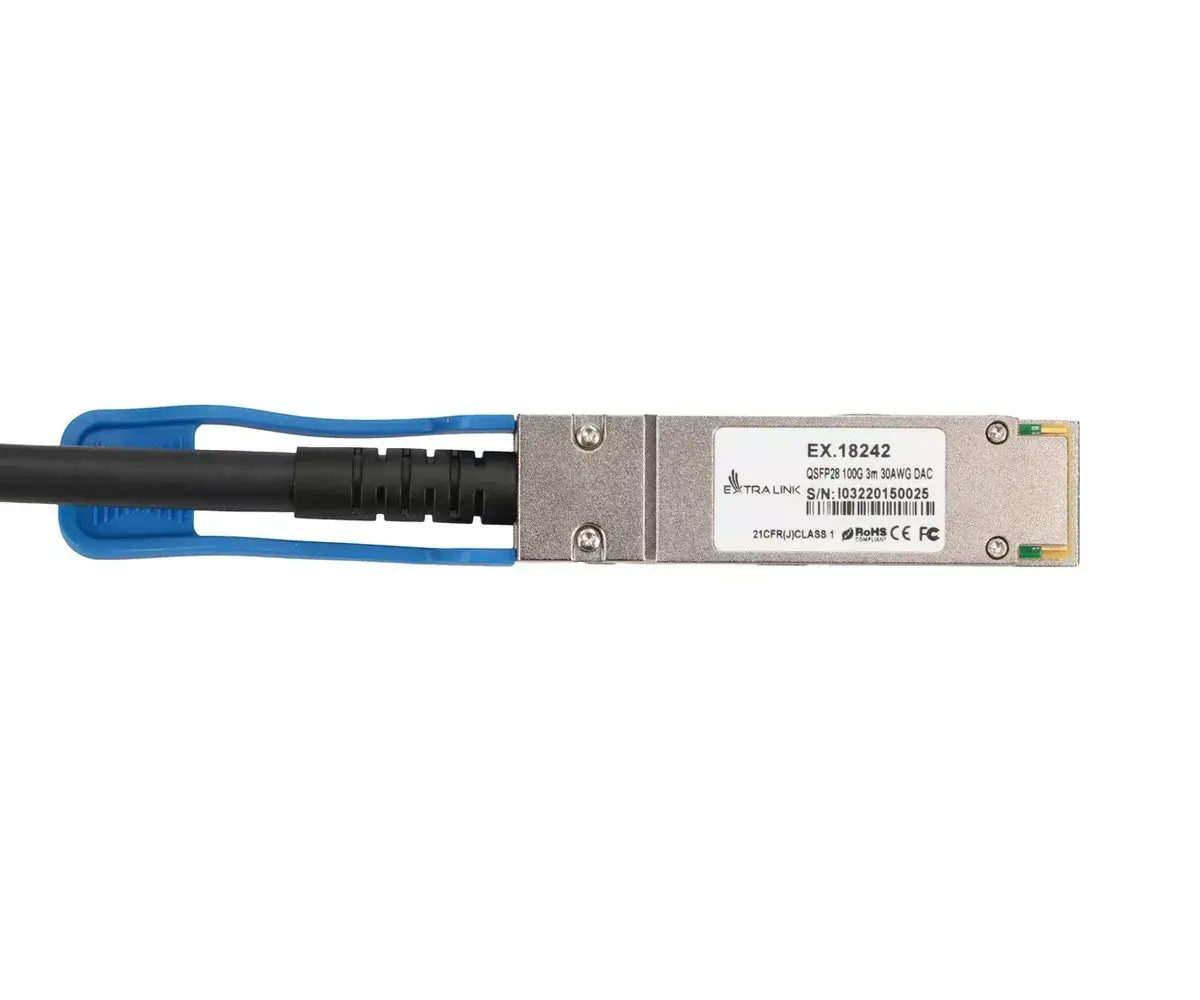 QSFP28 DAC CABLE Extralink 100G 3M Photo 2