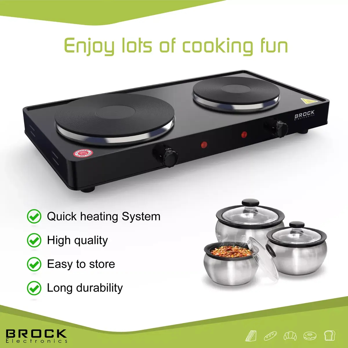 Электрическая плитка BROCK EP 200 BK Photo 12