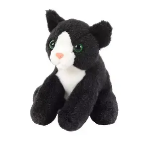 PLUSH TOY Beppe sitting black cat 13 cm