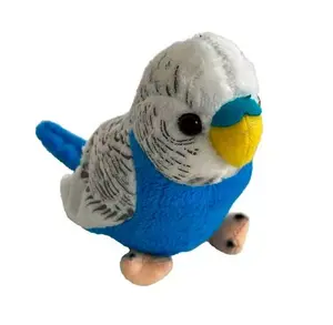 Plush Toy Parrot Beppe 13 cm — white-blue wavy parrot plush