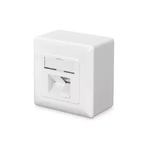 Настенная розетка DIGITUS CAT 6 Class E экранированная накладная, RJ-45, белая, 80×80 мм