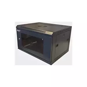 Wall cabinet Lexi-NET LN6U-60/45-B 19" 6U, 60 kg load, 45 cm depth, glass front doors