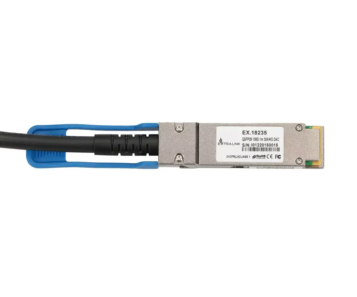 QSFP28 DAC CABLE Extralink 100G 1M 30AWG Photo 2
