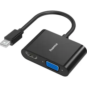 Video adapteris HAMA Classic Line Mini DisplayPort uz VGA/HDMI 2in1, atbalsts Ultra HD 4K