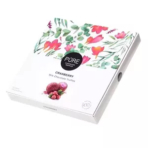 Box of chocolate truffles pure chocolate 16, cranberry filling, 120 g