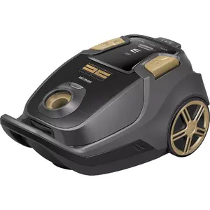 Cilindra putekļsūcējs SENCOR SVC 9300BK — sausa tīrīšana, 600 W, putekļu maisiņš 4 L, HEPA, 59 dB, melns/zelta