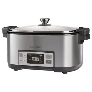 Multi cooker SENCOR SPR 5500SS — 7 L capacity, 1350 W, 100–180 °C, silver, automatic lid