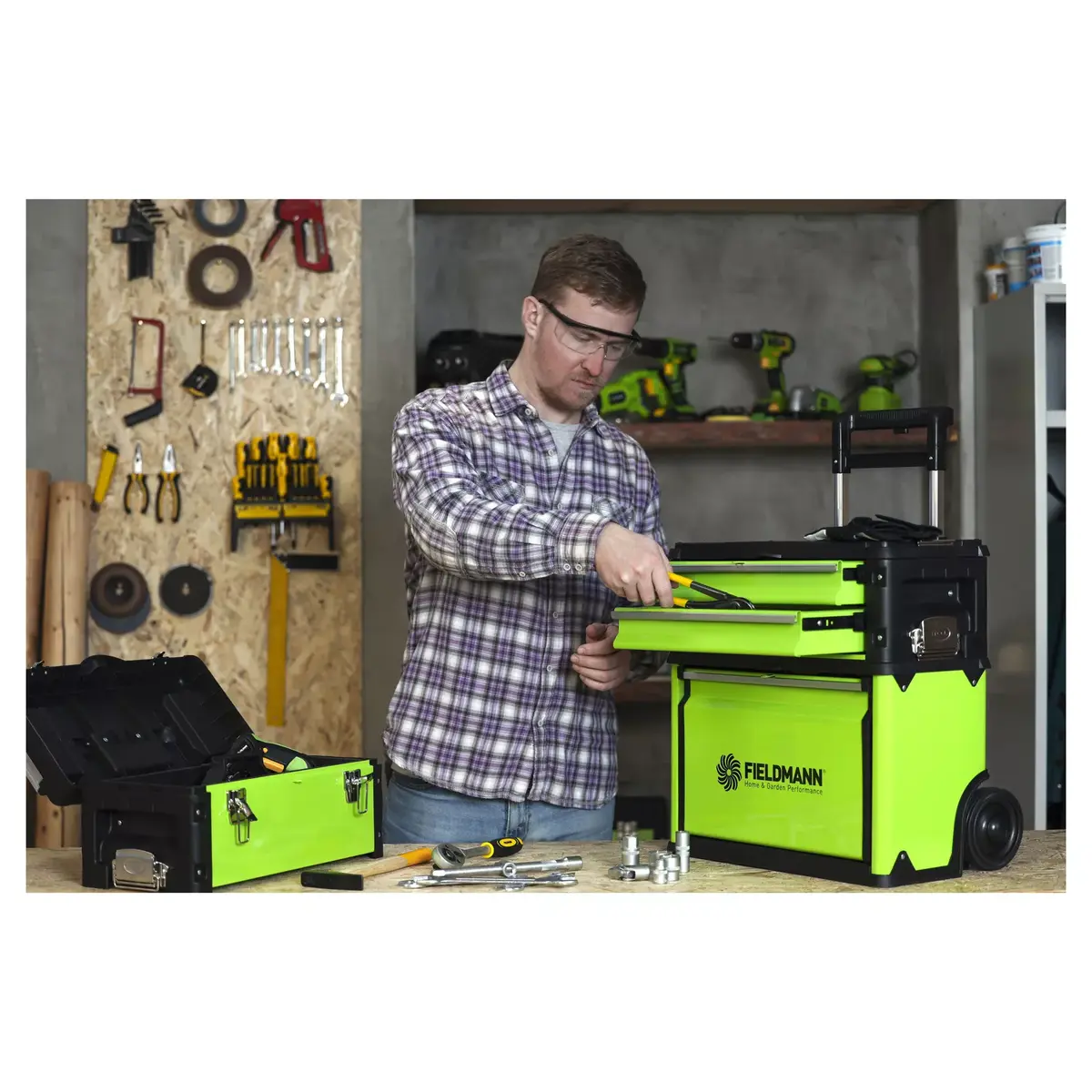 Tool box Fieldmann FDN 4150 — metal 520×320×721 mm Photo 5