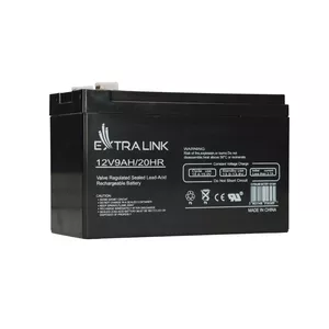 Sealed Lead Acid (VRLA) Battery 12V 9Ah Extralink – AGM, 1 pc, Black