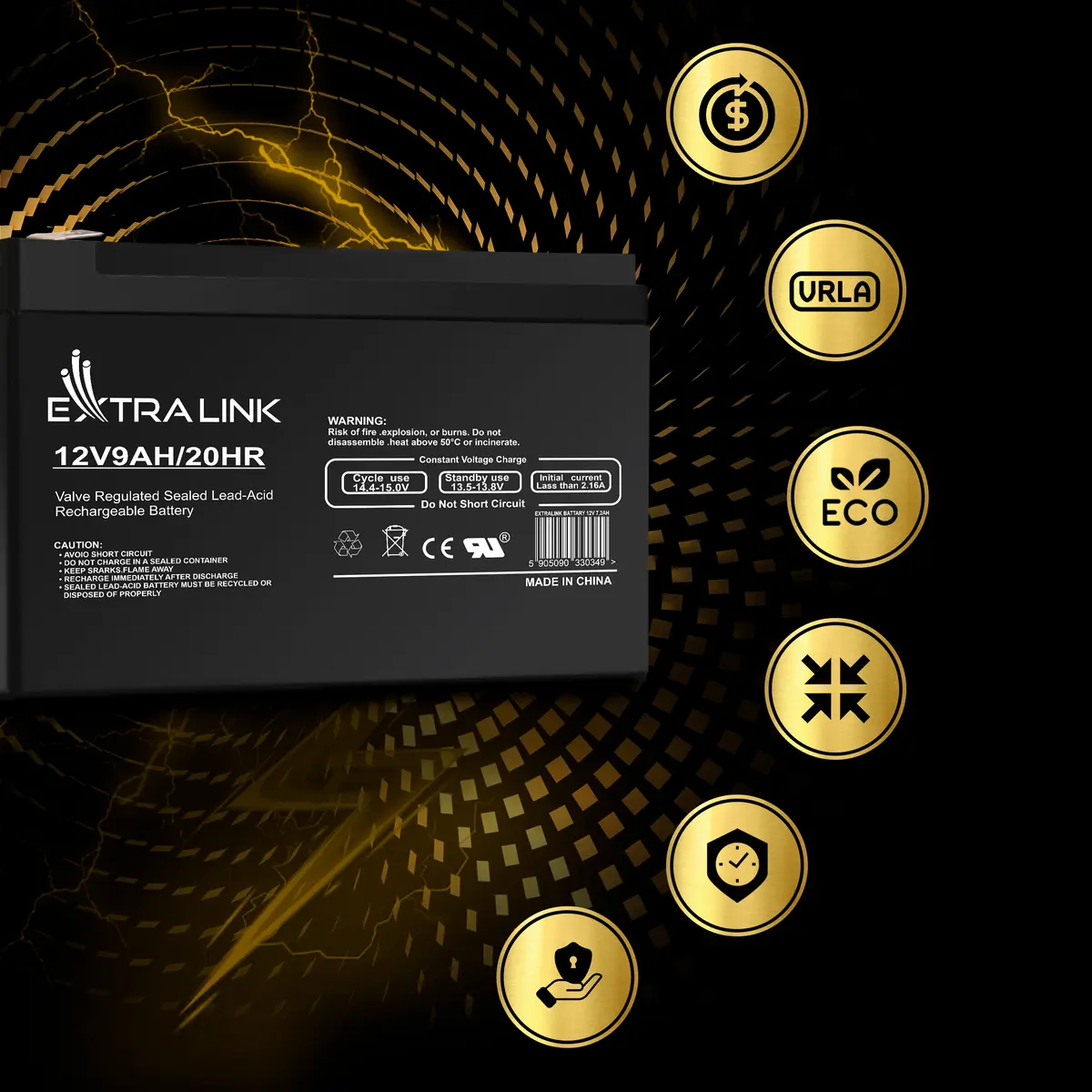 Extralink AGM 12V 9Ah akumulators Photo 14