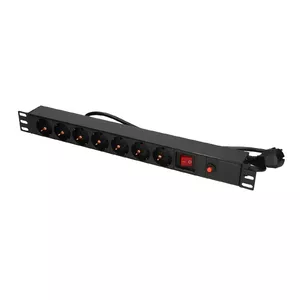 Электрическая розетка Extralink 19" 1U 7 SOCKET EU TYPE POWER PDU WITH SWITCH