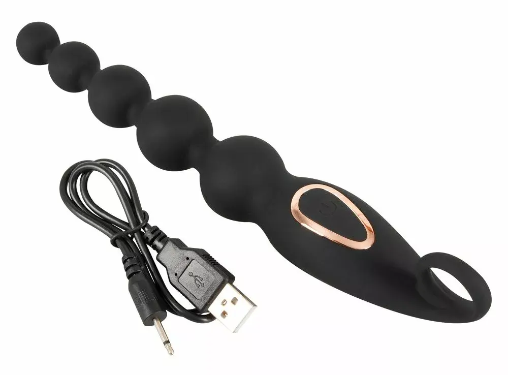 Анальные бусы ANOS Silicone Black — 7 режимов Photo 7