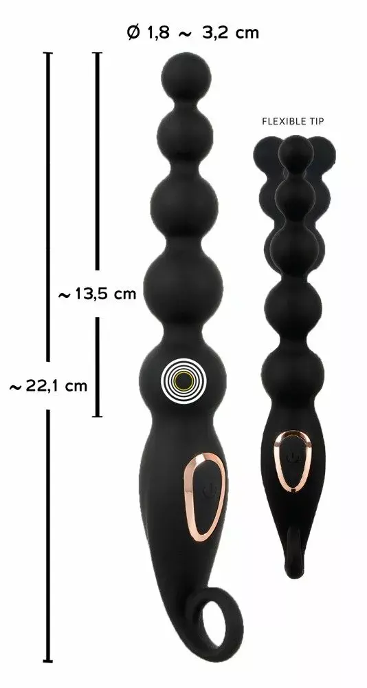 Анальные бусы ANOS Silicone Black — 7 режимов Photo 9