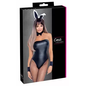 Боди cottelli collection Bunny, размер S, мягкая эластичная ткань, без бретелей, съемный пушистый хвостик