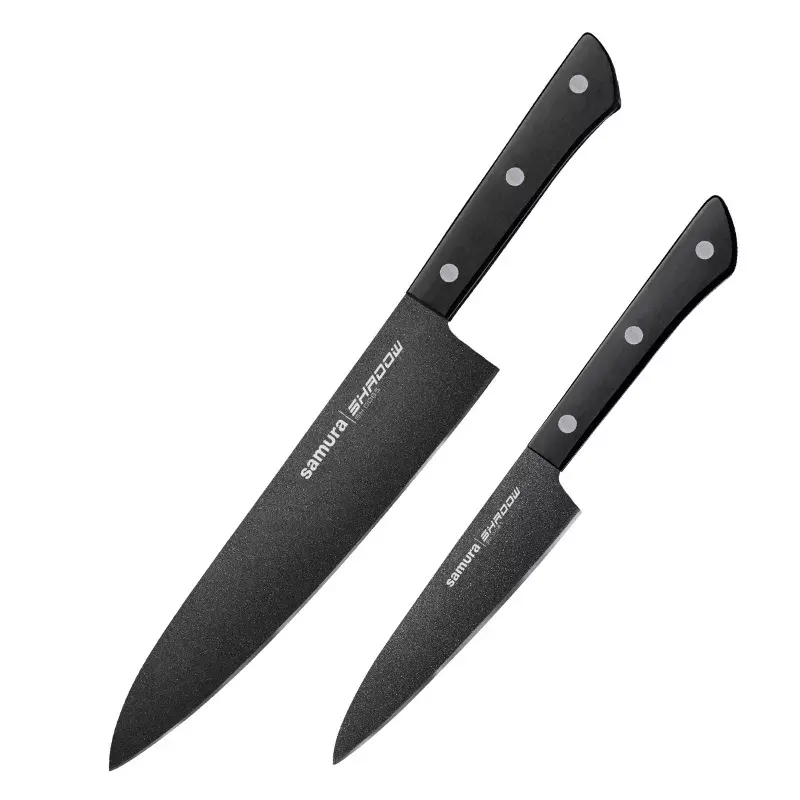 Samura Shadow Kitchen Knife Set 208mm and 120mm Photo 2