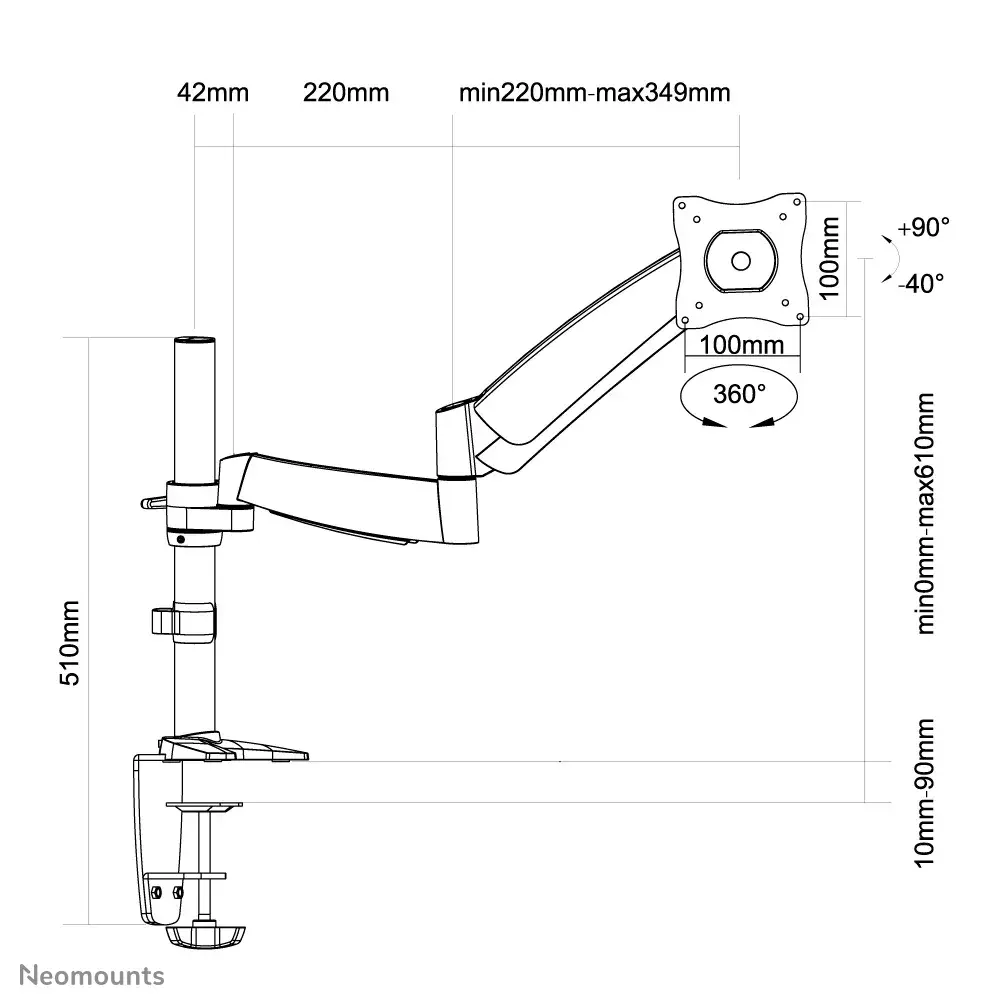 Настольный мониторный кронштейн Neomounts FPMA-D950 Photo 3