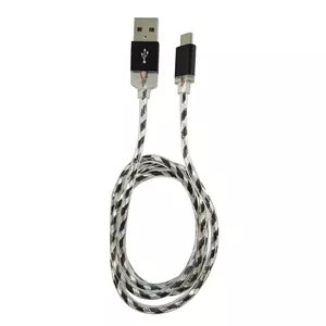 USB kabelis LC-Power LC-C-USB-MICRO-1M-8 1m USB A Micro-USB B Melns Sudrabs