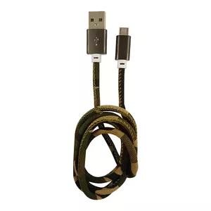 USB kabelis LC-Power LC-C-USB-MICRO-1M-5 1m USB A Micro-USB B Kamuflāža Zaļš
