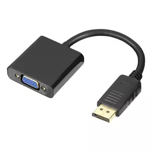 Адаптер видео кабеля Deltaco 00110027 0.2м VGA D-Sub DisplayPort Черный