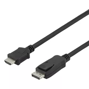 Kabeļtelevīzija DELTACO DisplayPort uz HDMI, 4K UHD, 1 m, melna / DP-3010-K / 00110011