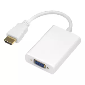 Адаптер видео кабеля Deltaco 0.2м HDMI Type A VGA D-Sub Белый