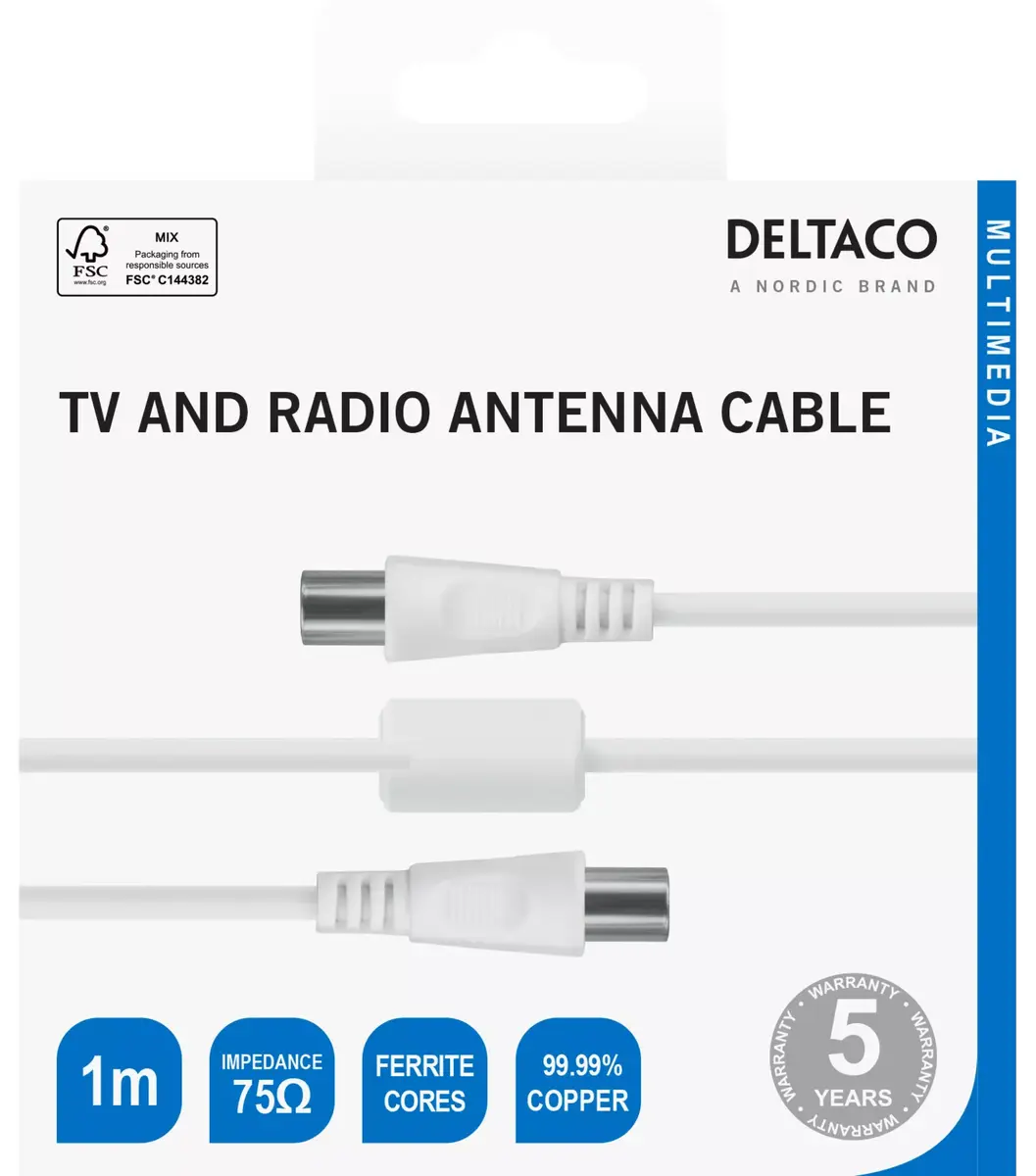 DELTACO AN-101-K antenna cable 75 Ω 1 m Photo 3
