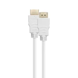HDMI kabelis Deltaco HU-20A-R 2m HDMI Type A Male Zelta pārklājums 48 Gbit/s Balts