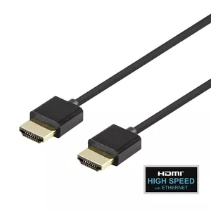 HDMI cable DELTACO HDMI-1091-K 4K UHD, 1 m, ultra-thin, HDMI 2.0 compatible