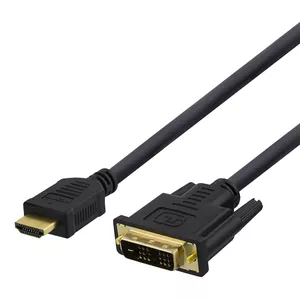 DELTACO HDMI to DVI cable HDMI-112-K 2 m, supports 1080p