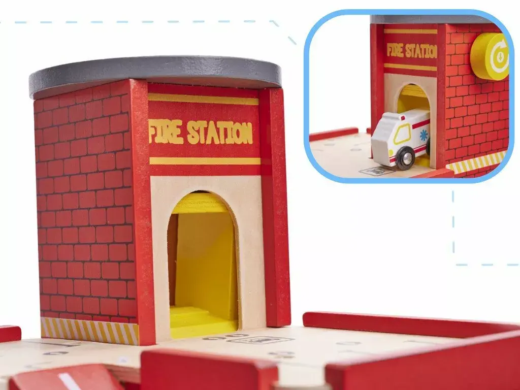 Wooden Fire Station Playset Lulilo LU-PFS Photo 2