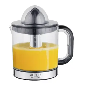 Hand juicer Adler AD 4012 — citrus squeezer, 40 W, 1.2 L glass juice container, detachable pulp, black