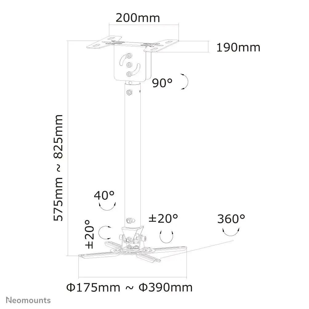 Neomounts BEAMER-C100 projector ceiling mount Photo 7