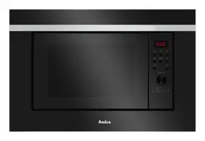 Amica AMGB20E2GB F-TYPE Built-In Grill Microwave Oven with 20 L Capacity 700 W Power LED Display and Black Finish